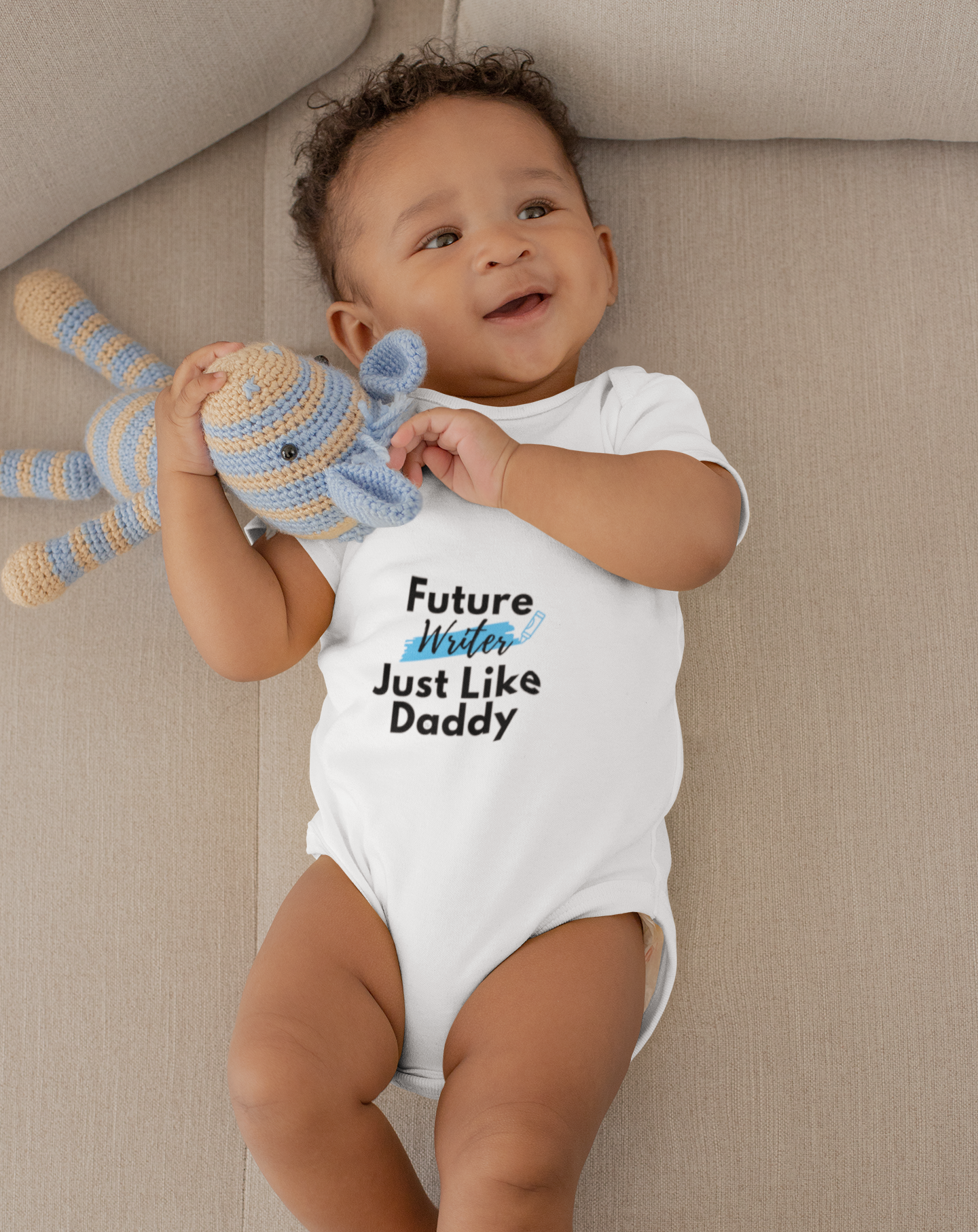 Personalized Future Career Writer Infant Bodysuit, New Baby Gift for Dad