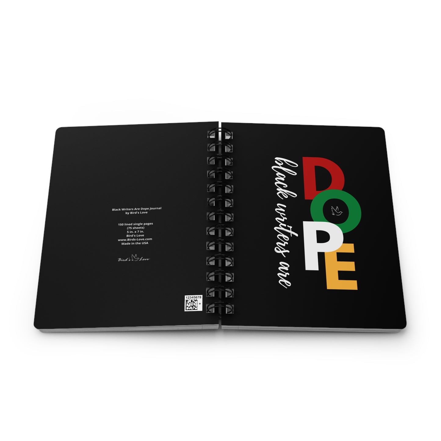 Black Writers Are Dope Spiralbound Journal | 5" X 7" | Glossy | Black