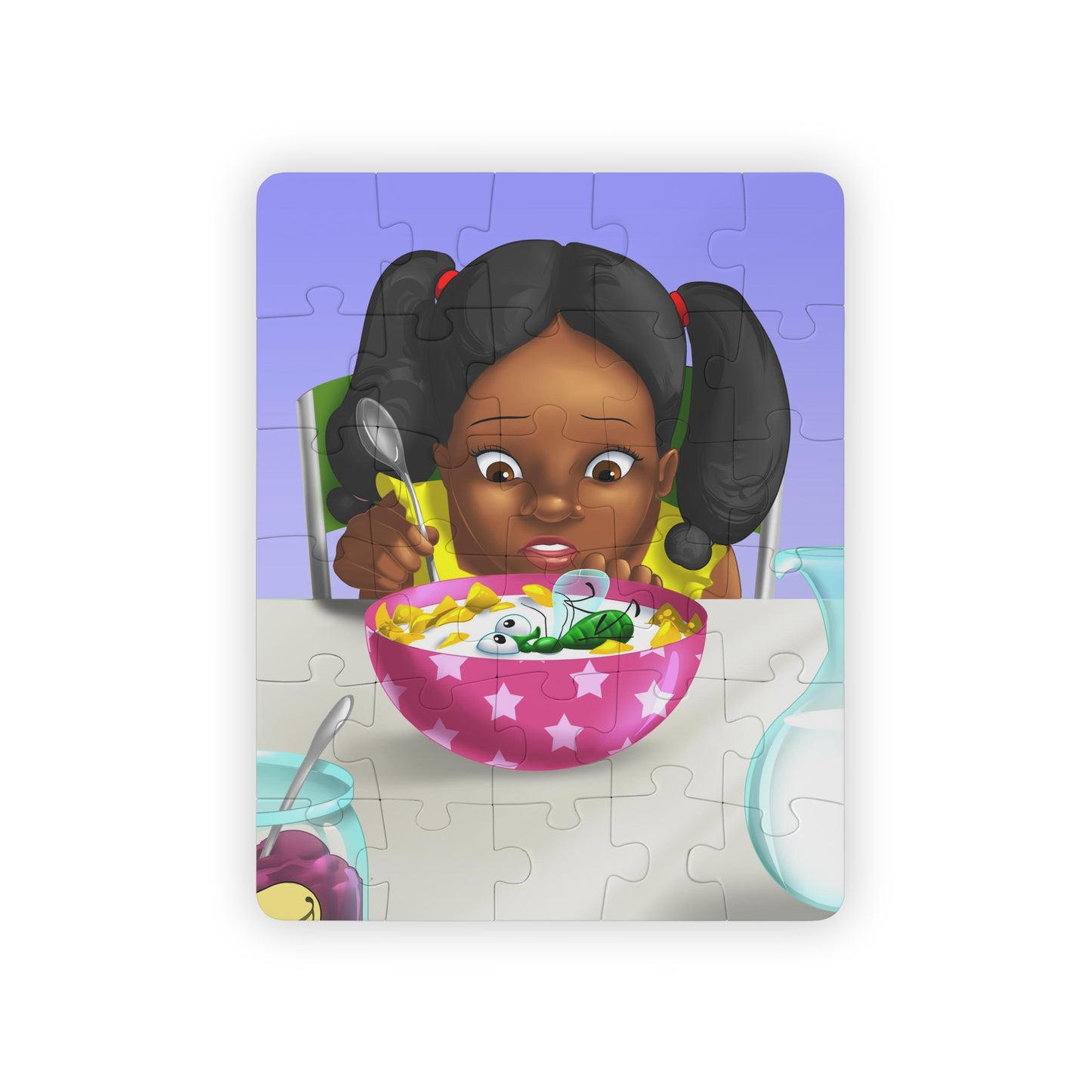 Kids Puzzle, 30 piece, Scary Scary Sasha, Fly in Cereal, 14"x11"