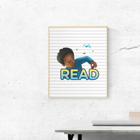 Printable Kids Room Wall Art Print Set, 12 x 16, 18 x 24, 24 x 36, DYLAN, Read Canvas Print, Kids Wall Art, Kids Room, Classroom, Nursery, Daycare