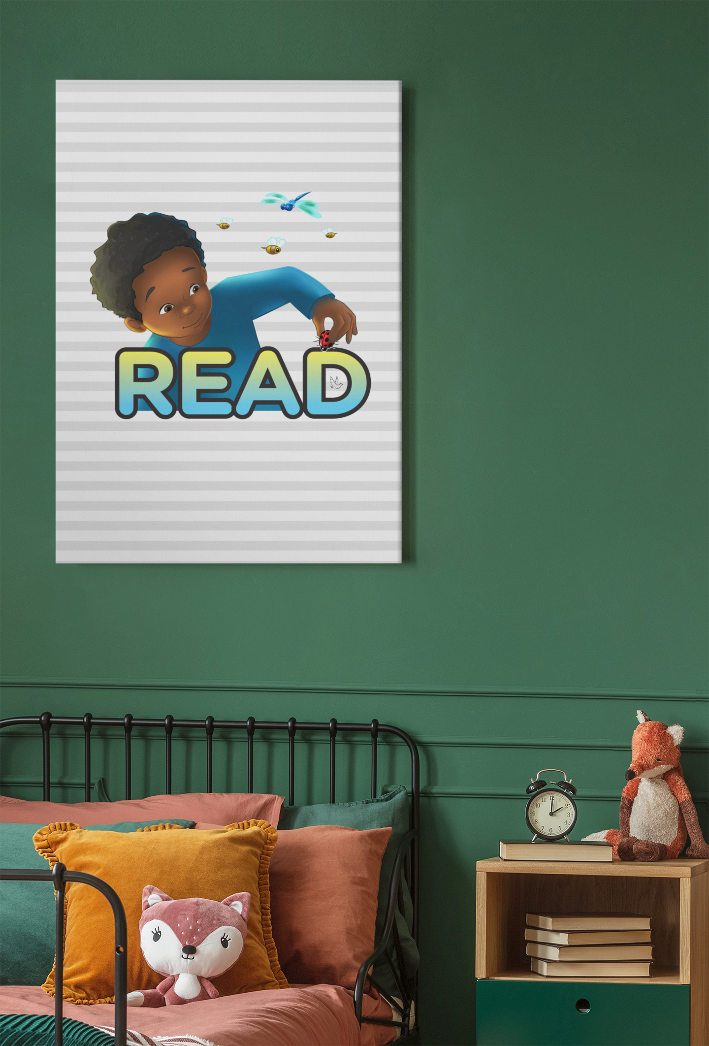 Canvas Wall Art, 12 x 16, 18 x 24, 24 x 36, DYLAN, Read Wall Art, Scary Scary Sasha, Kids Wall Art, Kids Room, Classroom, Nursery, Daycare